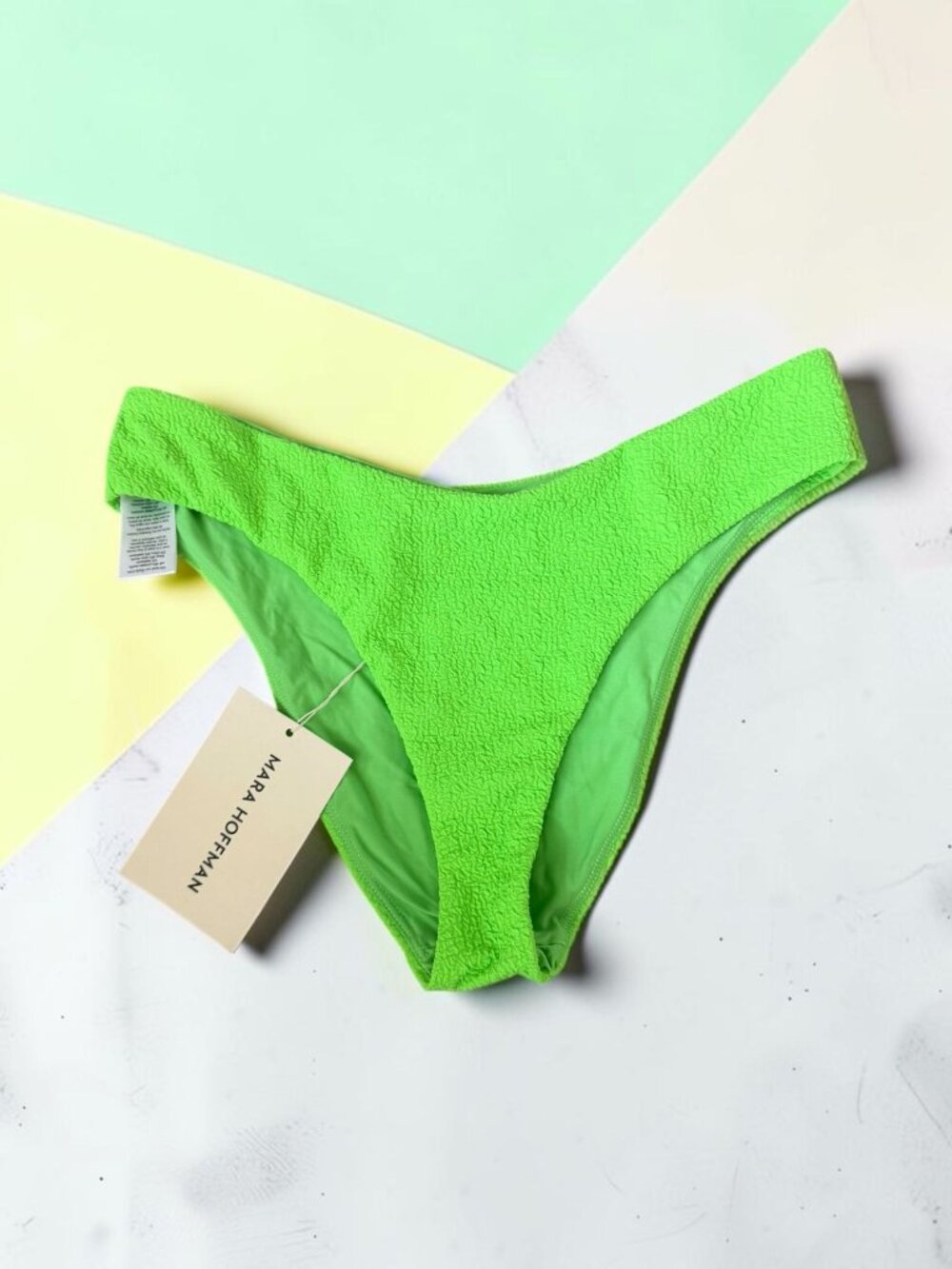 MARA HOFFMAN Cece Lime Swim Bikini Bottoms Size Large NEW NWT